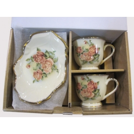 y14065 餐具器皿-咖啡茶具- 玫瑰咖啡杯組(另有款式)